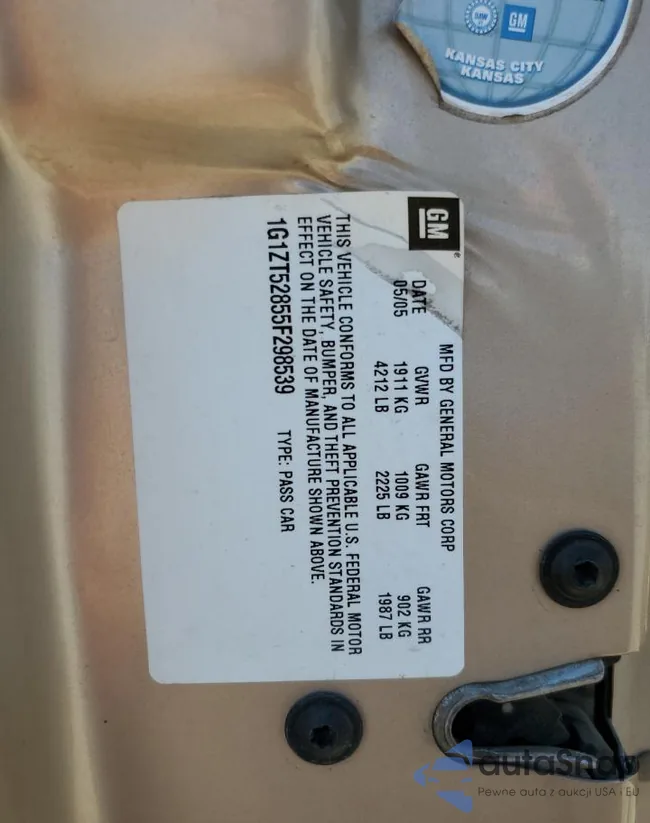 1G1ZT52855F298539: 85727925