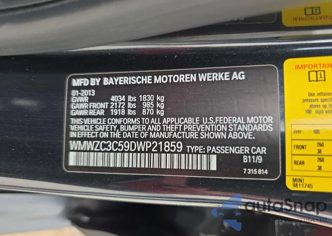 WMWZC3C59DWP21859: 63464255