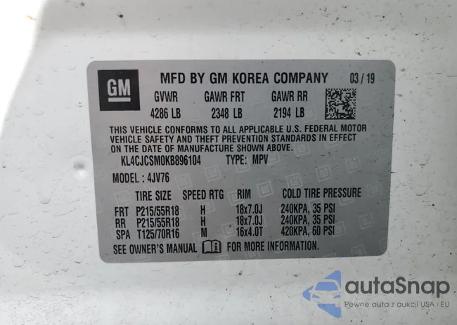 KL4CJCSM0KB896104: 64177185