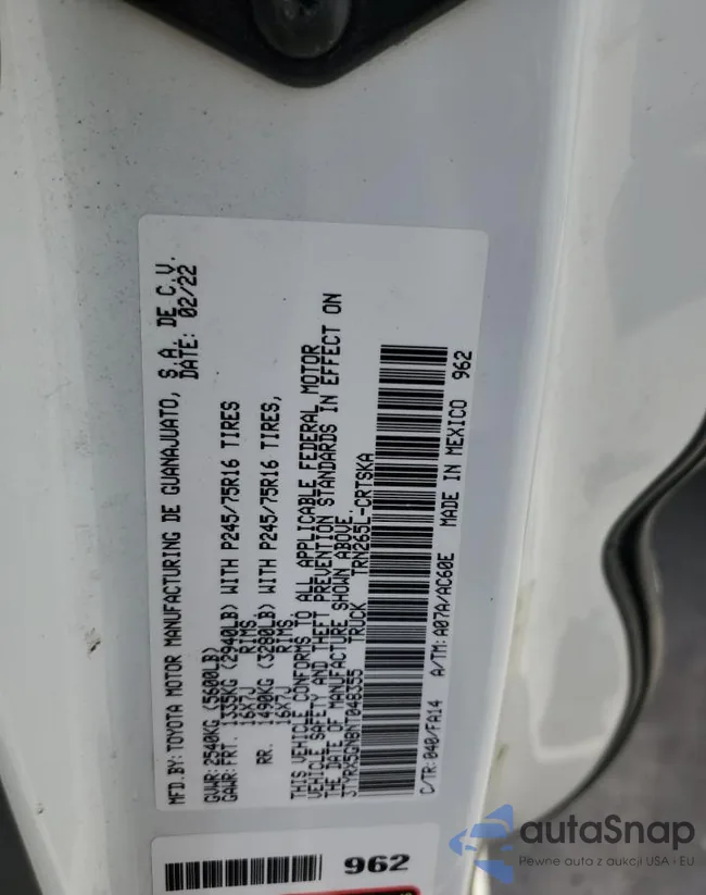 3TYRX5GN8NT048355: 66568845