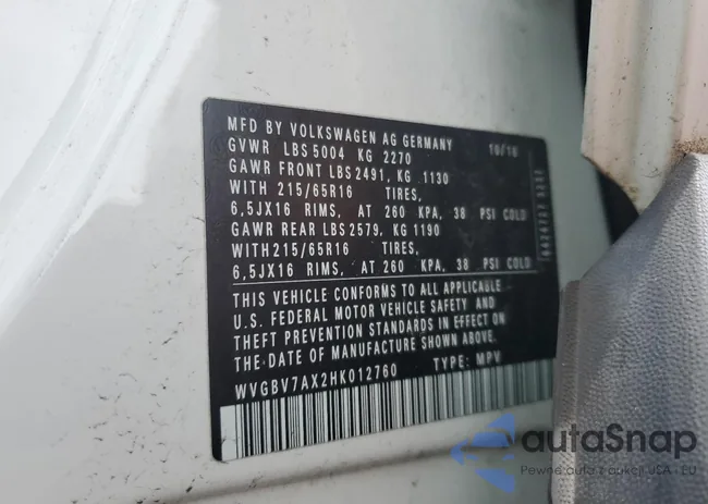 WVGBV7AX2HK012760: 62698715