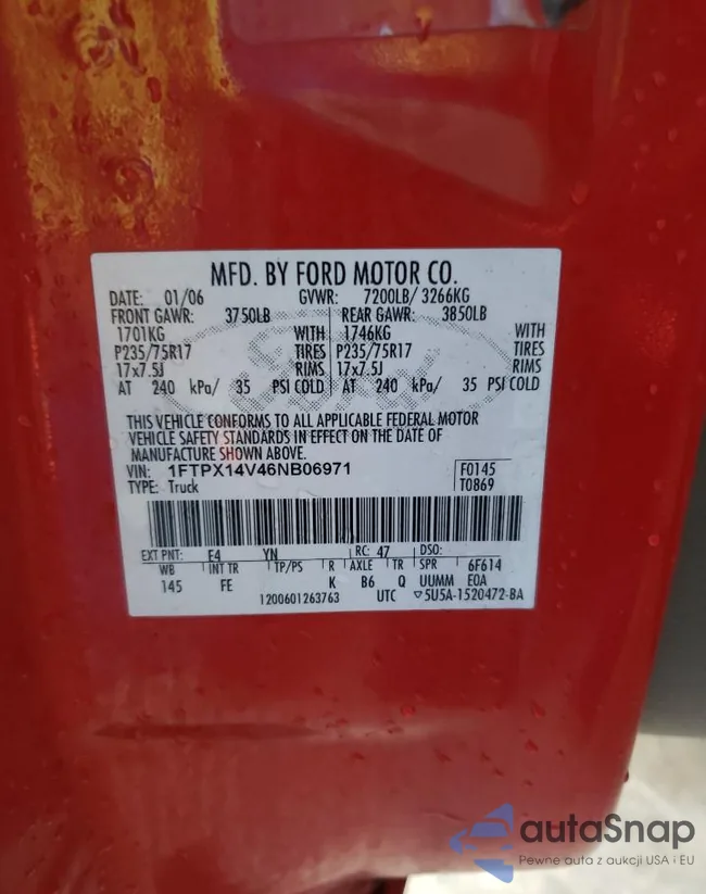 1FTPX14V46NB06971: 66892425