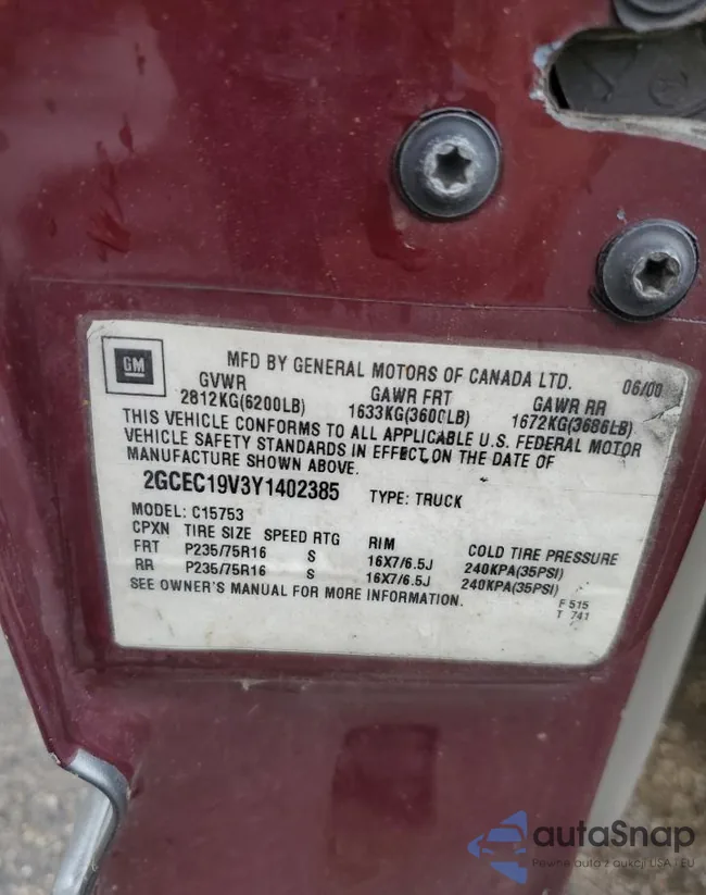 2GCEC19V3Y1402385: 62993955