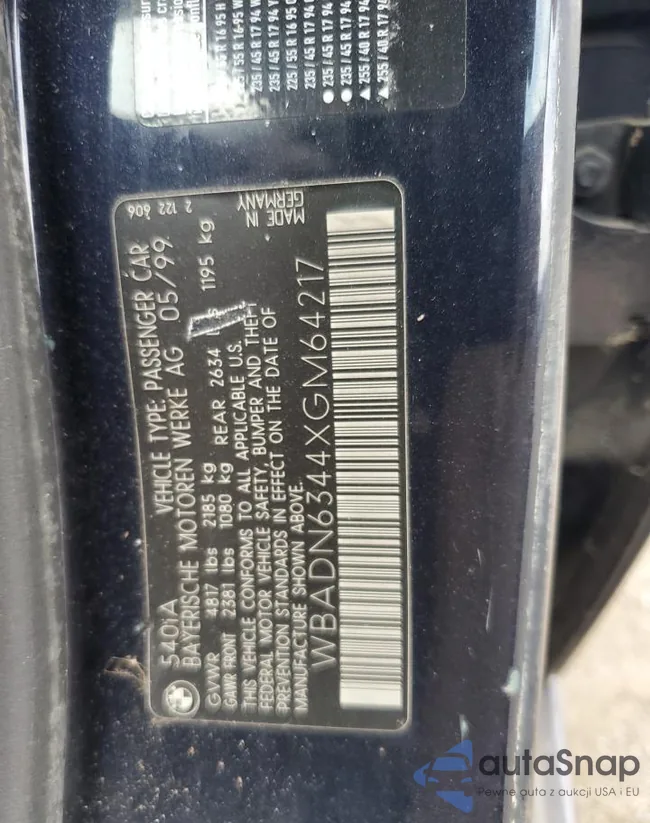 WBADN6344XGM64217: 66845365