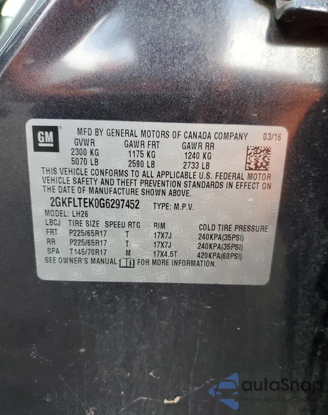 2GKFLTEK0G6297452: 66334035