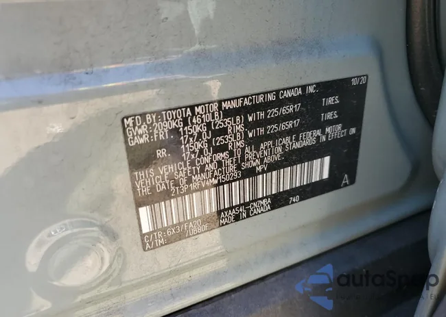 2T3P1RFV4MW150293: 63255025