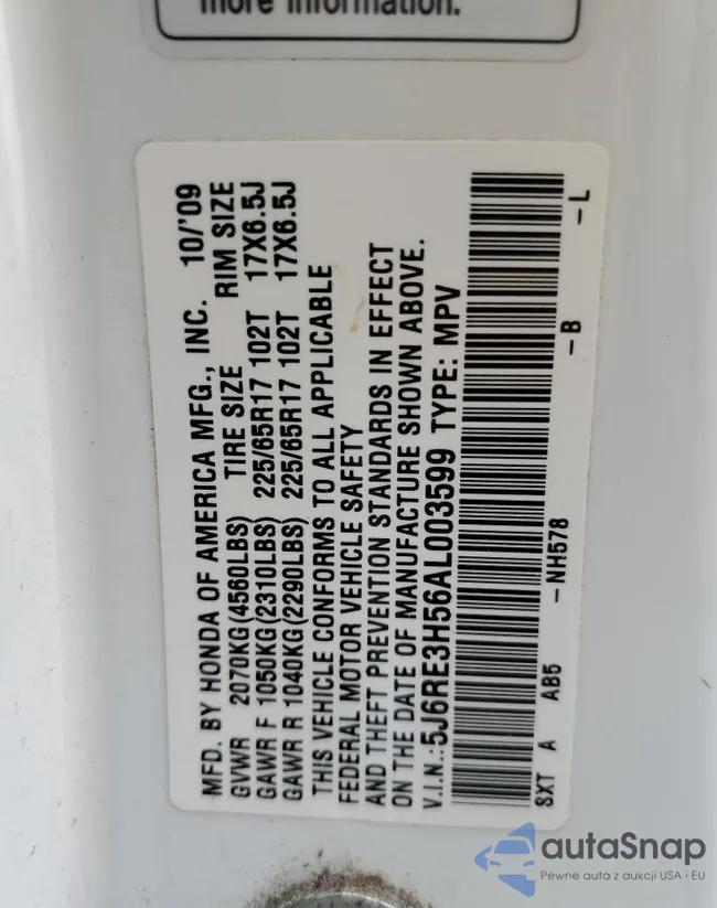 5J6RE3H56AL003599: 65704655