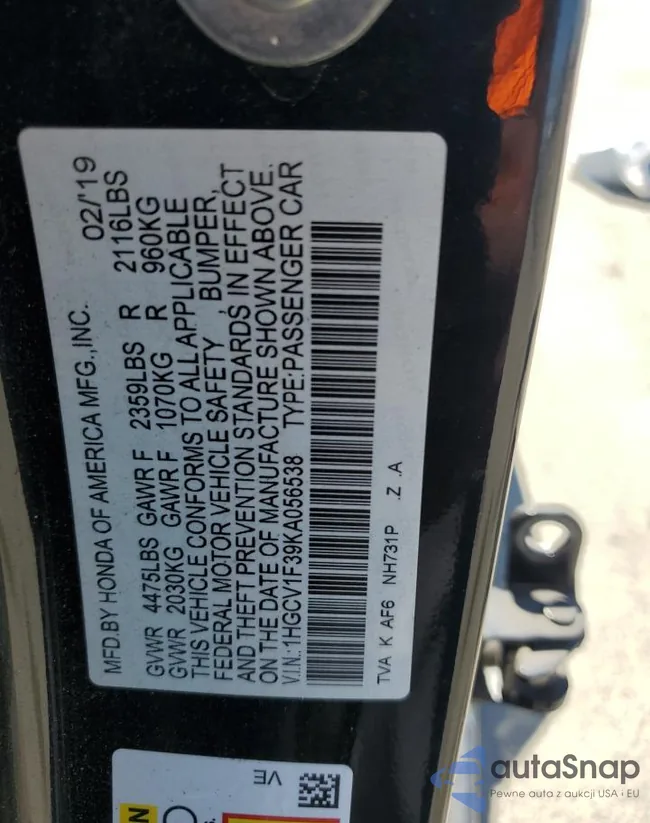 1HGCV1F39KA056538: 64274585