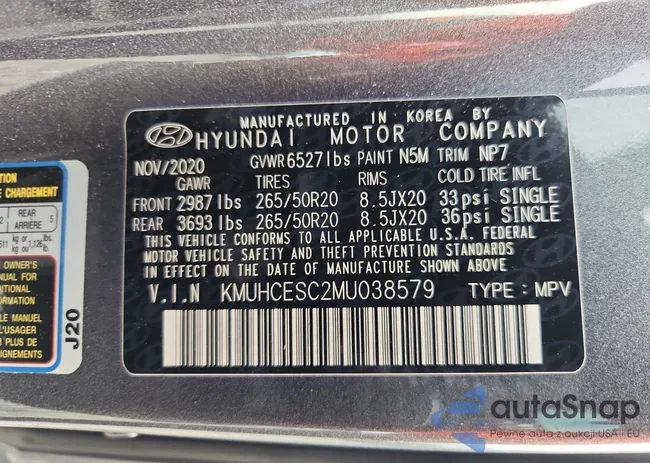 KMUHCESC2MU038579: 63847465