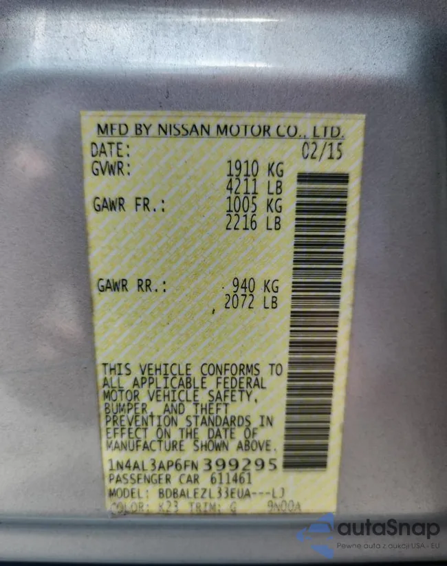 1N4AL3AP6FN399295: 63439385