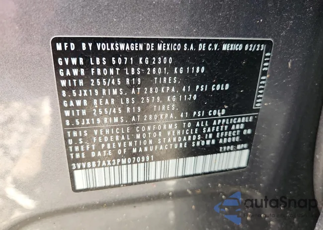 3VV8B7AX3PM070991: 65327965