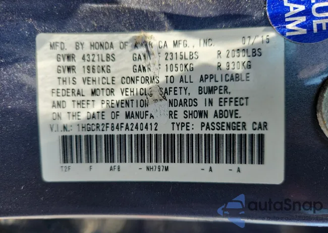 1HGCR2F84FA240412: 63970835