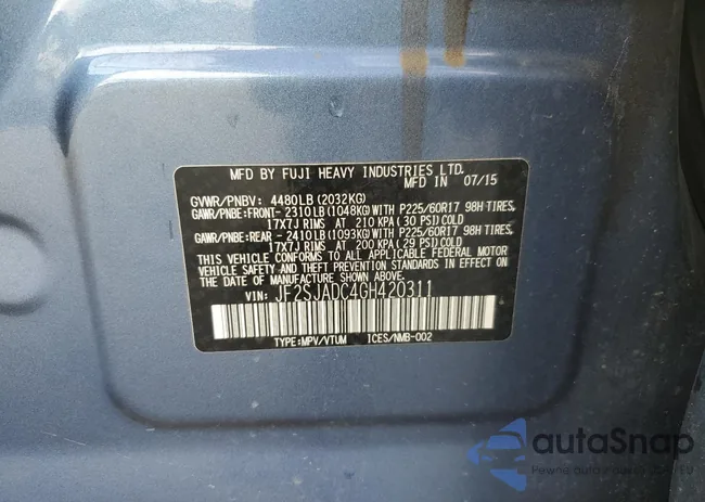 JF2SJADC4GH420311: 63082275