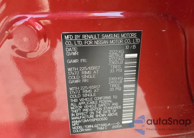 KNMAT2MV0GP610530: 65716405