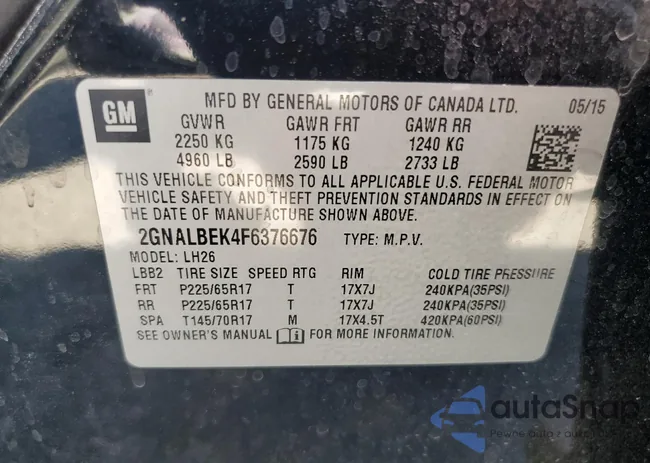 2GNALBEK4F6376676: 63433555