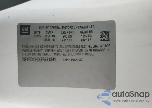 2G1FD1E3XF9271341: 65369875