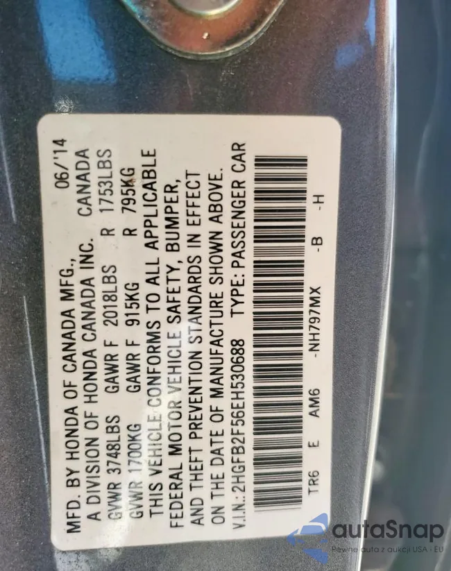 2HGFB2F56EH530688: 66691455