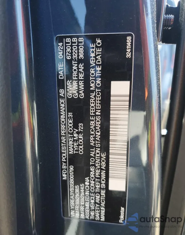 YSREA3YB3SB001790: 63430705