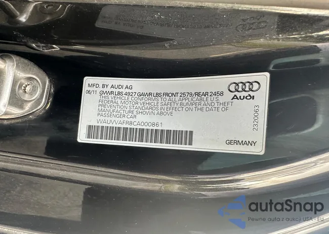 WAUVVAFR8CA000861: 64337315