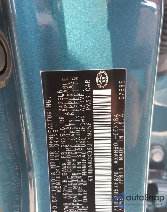 4T1DAACK9SU149256: 66080655