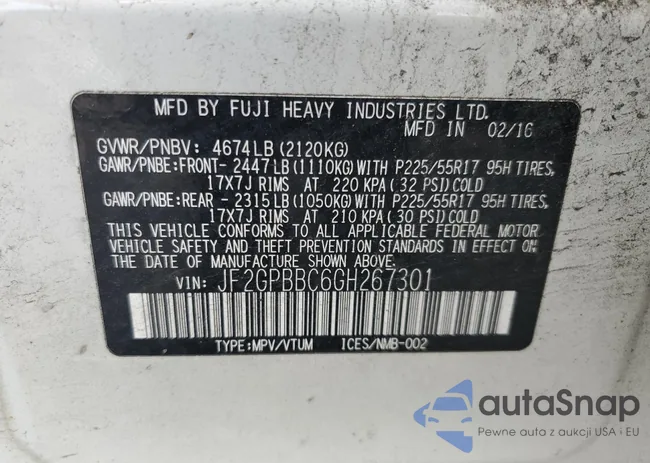 JF2GPBBC6GH267301: 63847455