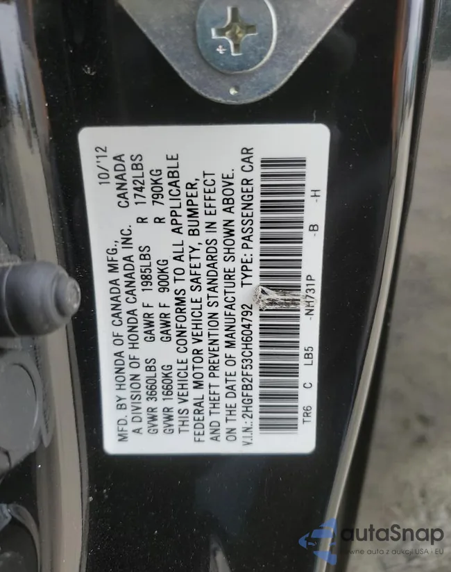 2HGFB2F53CH604792: 66311805