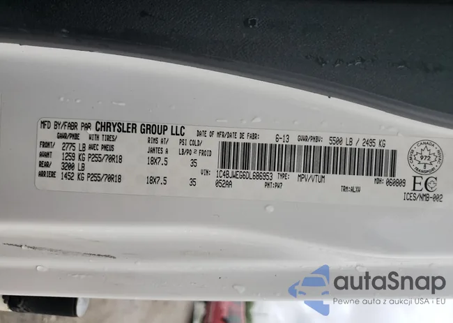 1C4BJWEG6DL686953: 67189785