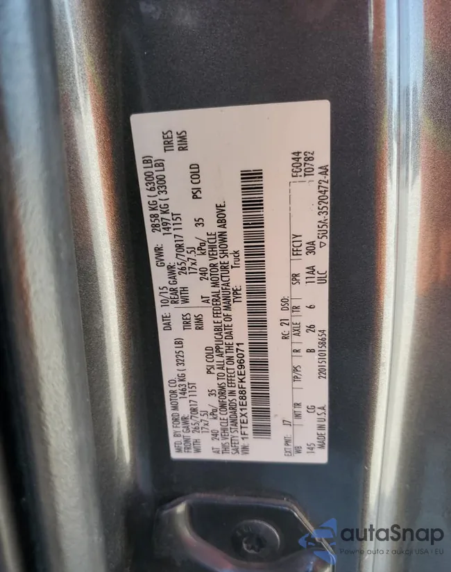 1FTEX1E88FKE96071: 65000695