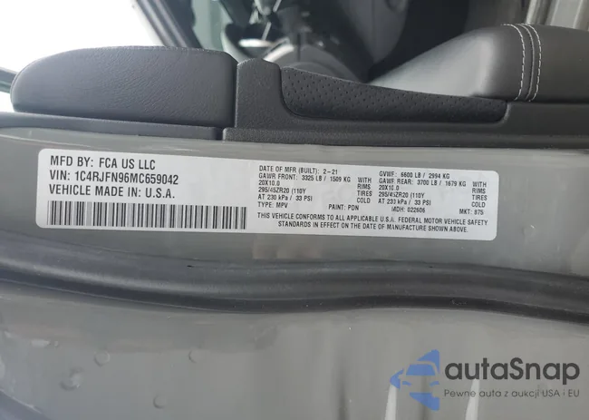 1C4RJFN96MC659042: 65164445