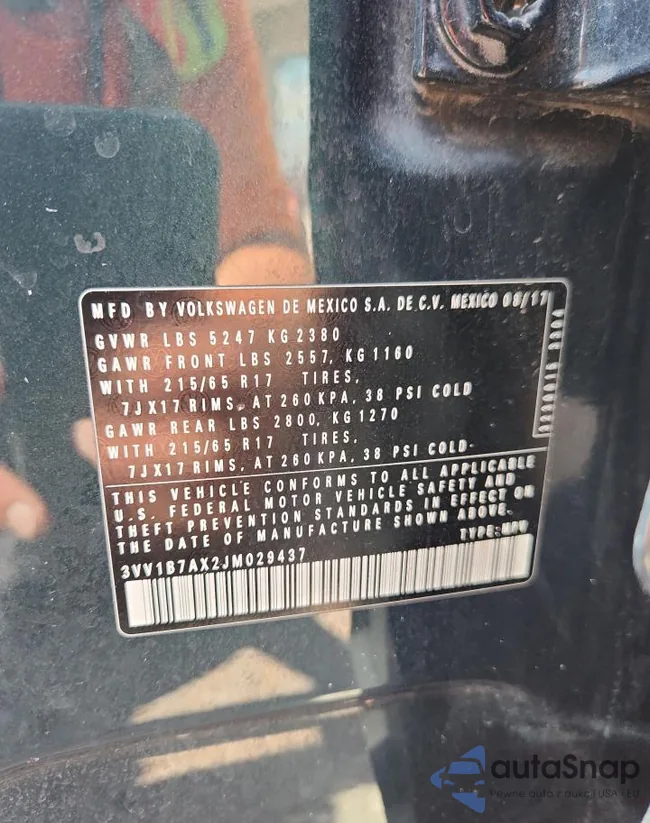 3VV1B7AX2JM029437: 66367645