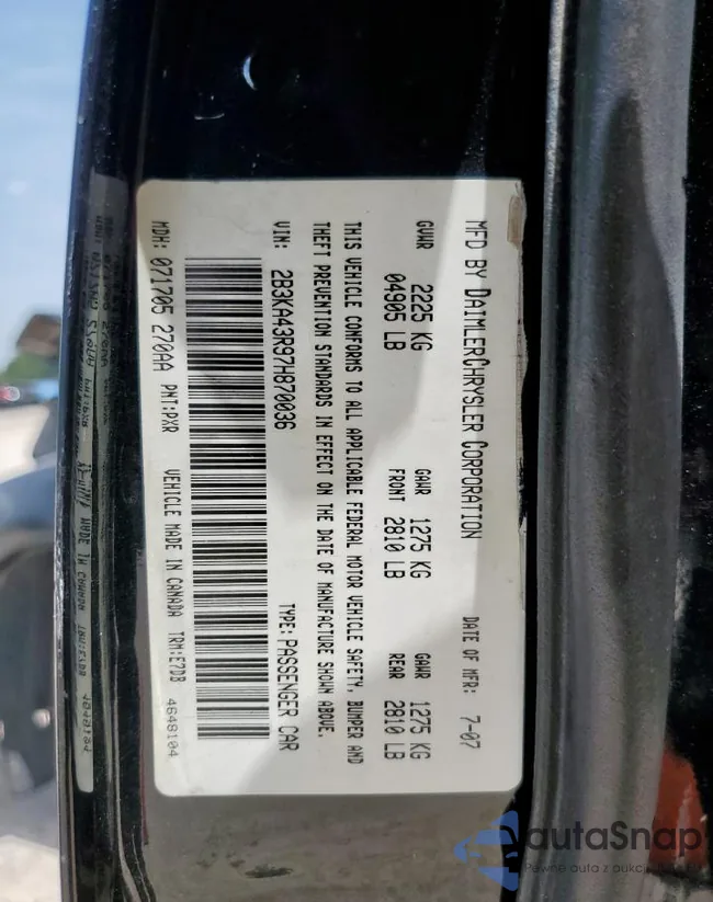 2B3KA43R97H870036: 63490235