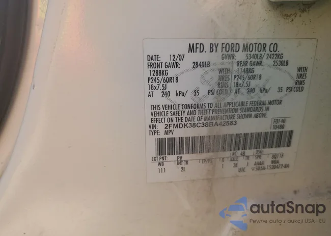 2FMDK38C38BA42583: 63658565