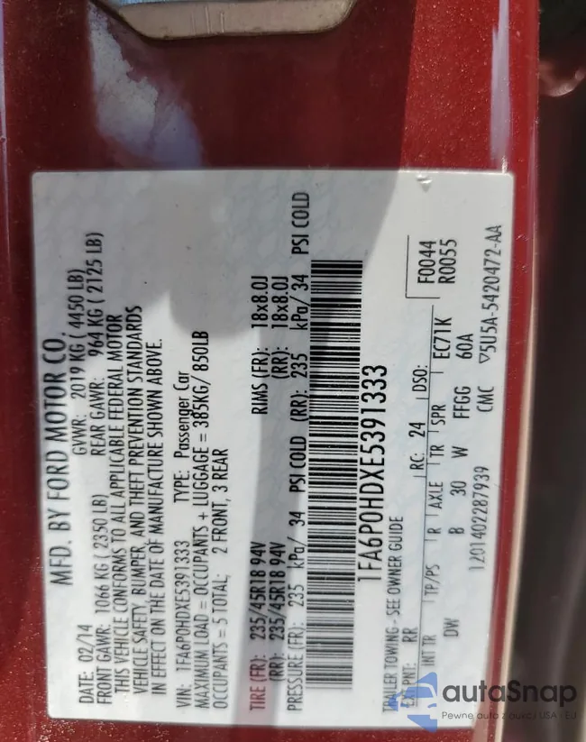 1FA6P0HDXE5391333: 84565955