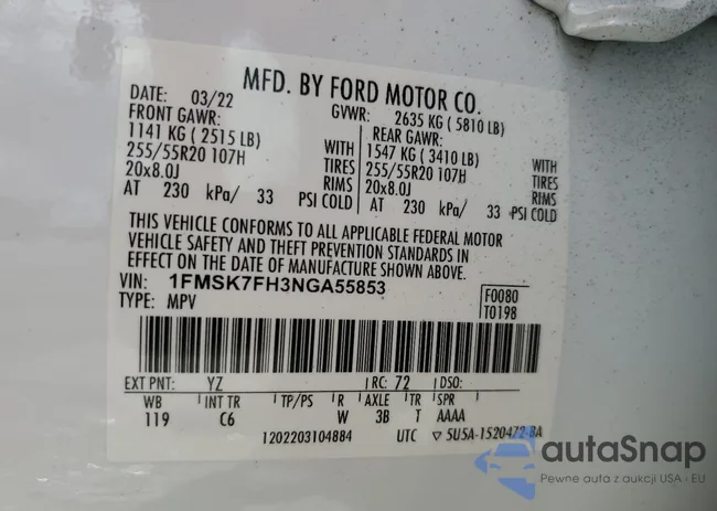 1FMSK7FH3NGA55853: 64691995