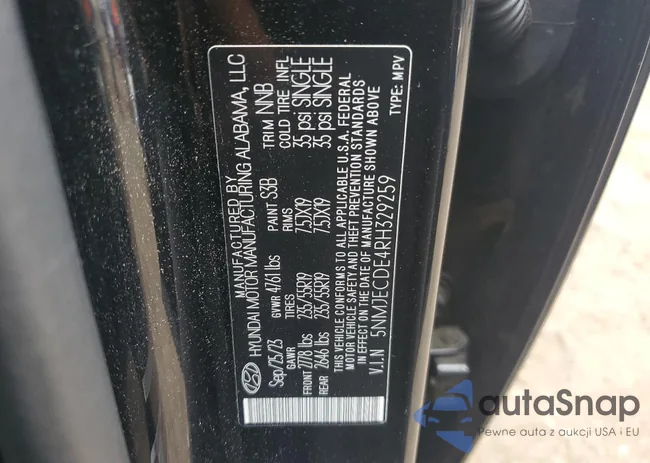 5NMJECDE4RH329259: 67115705