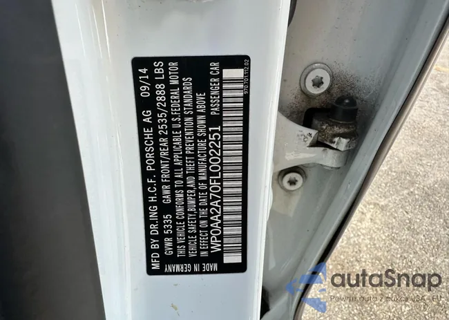 WP0AA2A70FL002251: 66492805