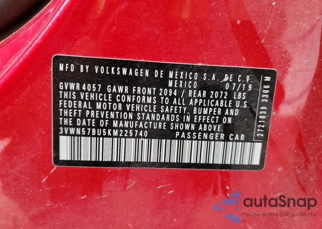 3VWN57BU5KM225740: 65349325