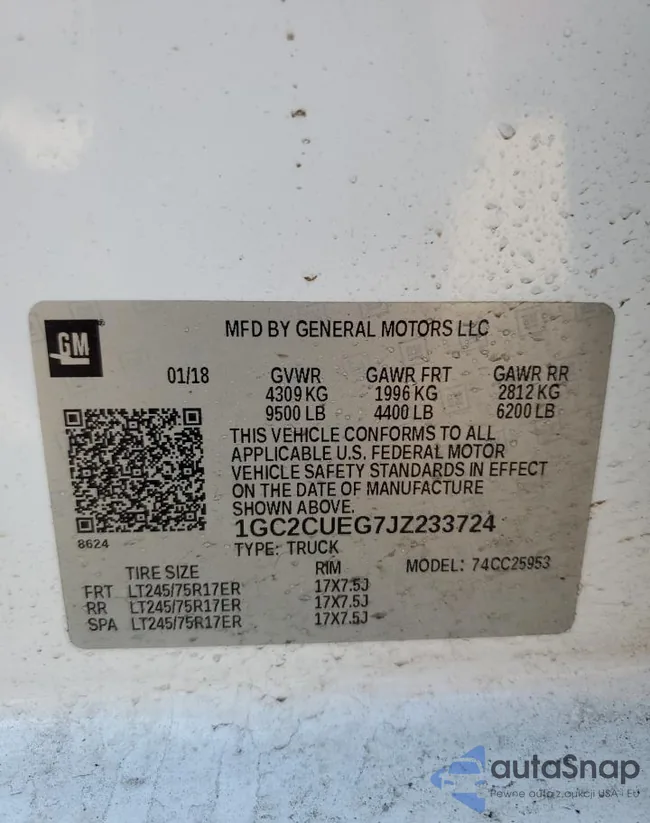 1GC2CUEG7JZ233724: 64941845