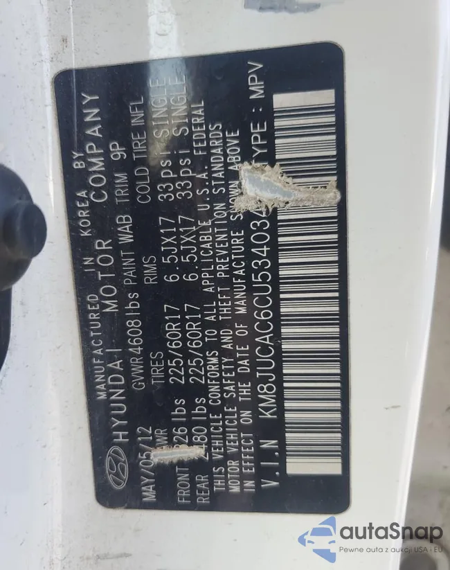 KM8JUCAC6CU534034: 65081145