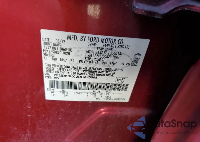 2FMDK3KC2DBA45008: 66404635