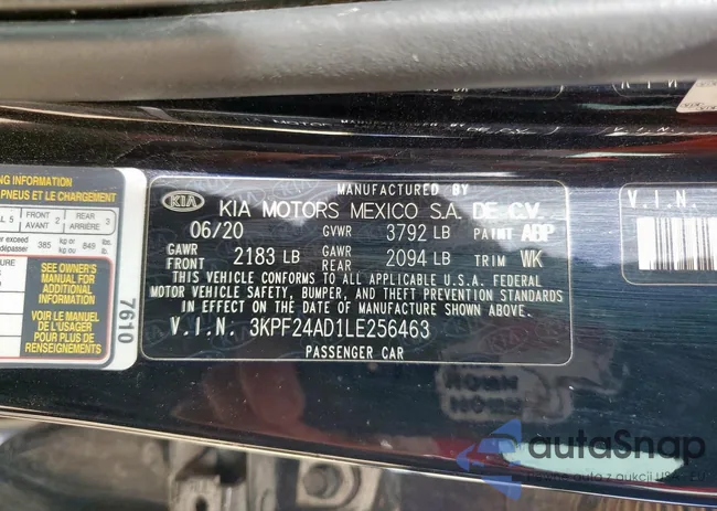 3KPF24AD1LE256463: 63973535