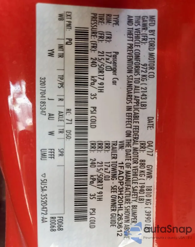 1FADP3H20HL263612: 66485325