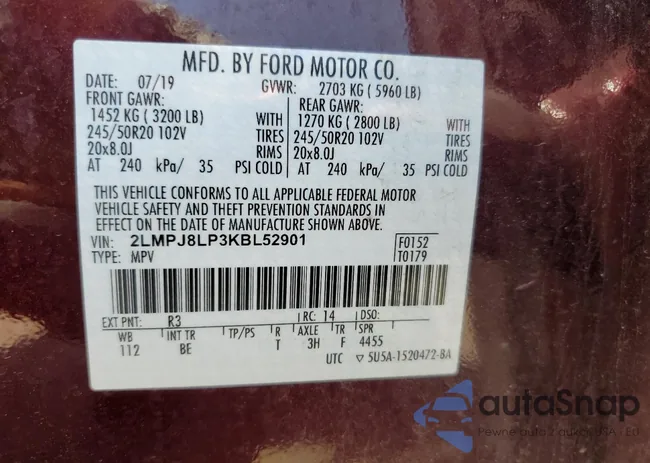 2LMPJ8LP3KBL52901: 67021995