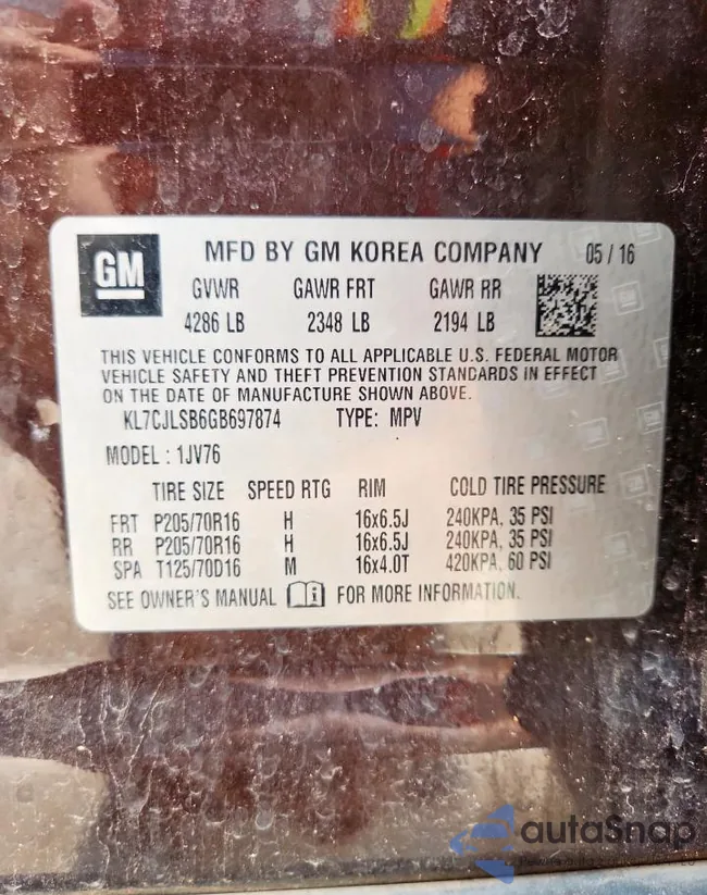 KL7CJLSB6GB697874: 63815695