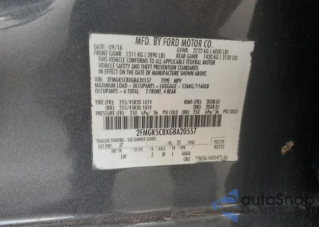 2FMGK5C8XGBA20557: 63466105