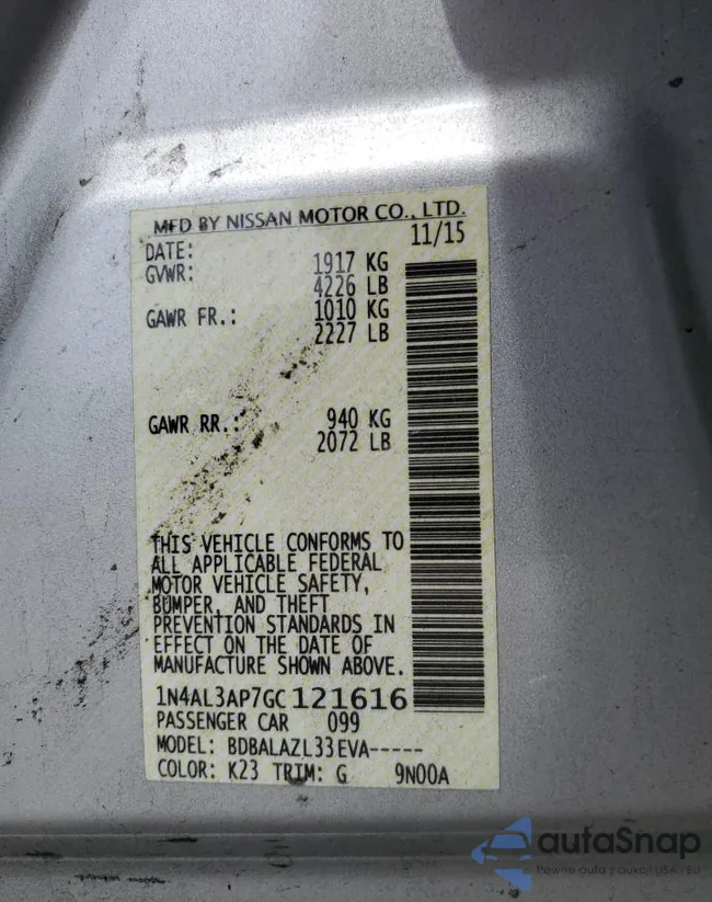 1N4AL3AP7GC121616: 51226144