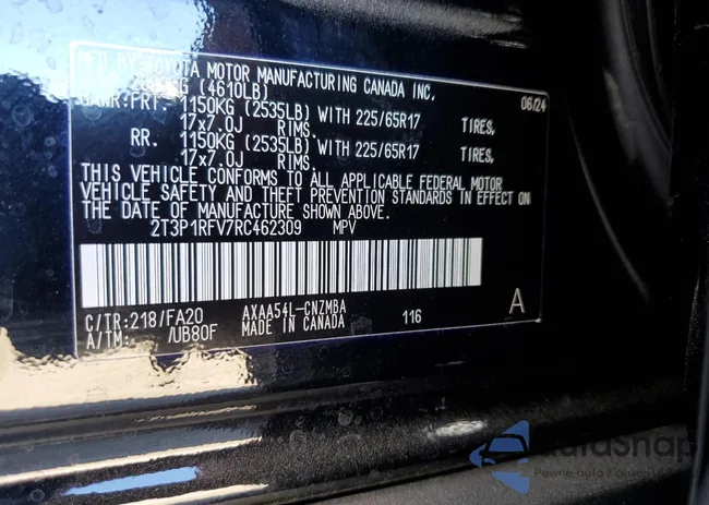 2T3P1RFV7RC462309: 68385314