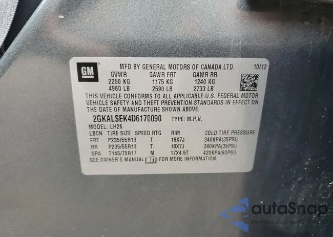 2GKALSEK4D6170090: 67706445