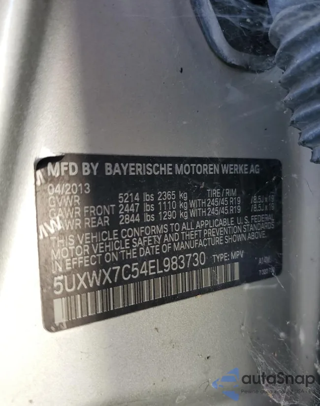 5UXWX7C54EL983730: 69504774