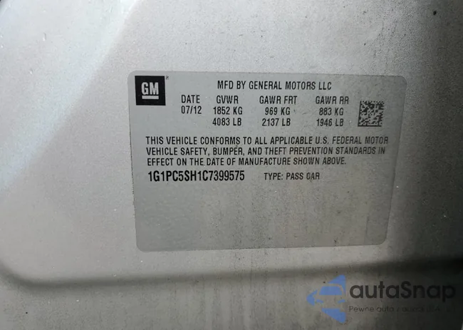 1G1PC5SH1C7399575: 68771834